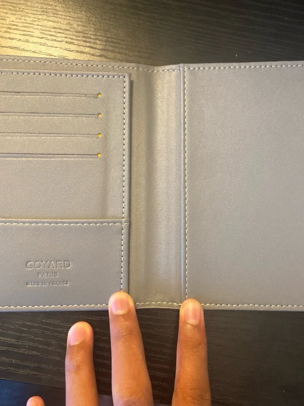 Goyard Card Holder in Black with White Goyardine Pattern